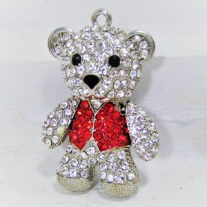 Gemmed Articulated Scentholder Bear Charm